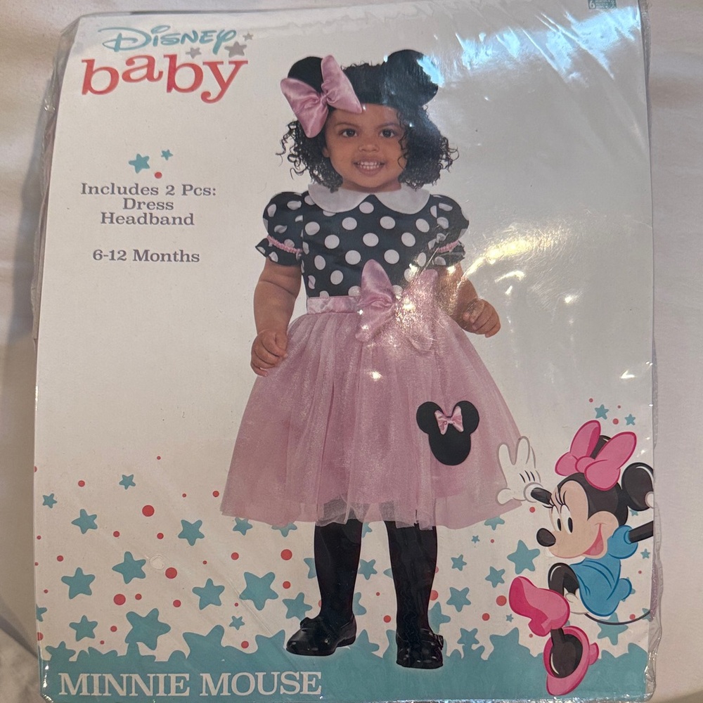 Disney Baby Minnie Mouse Pink and Black Dress Set